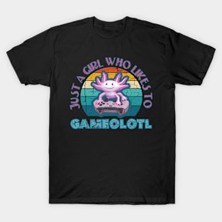 Axolotl Just a Girl who likes to Gameolotl Game A Lot T-Shirt